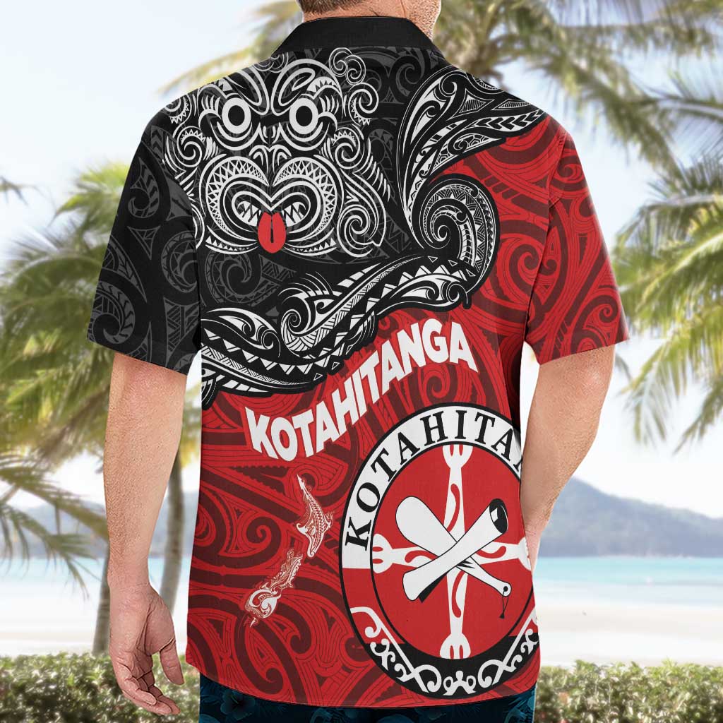 Maori Kotahitanga Hawaiian Shirt Aotearoa Spirit with Maori Mask and Polynesian Art Tattoo LT03 - Polynesian Pride