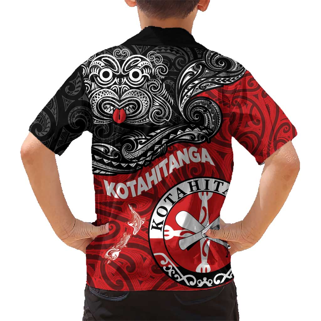 Maori Kotahitanga Hawaiian Shirt Aotearoa Spirit with Maori Mask and Polynesian Art Tattoo LT03 - Polynesian Pride