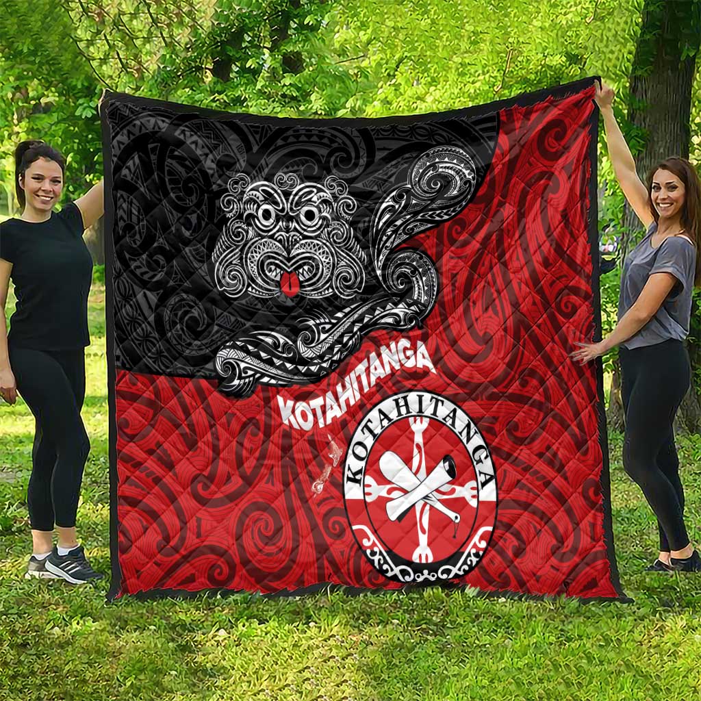 Maori Kotahitanga Quilt Aotearoa Spirit with Maori Mask and Polynesian Art Tattoo LT03 - Polynesian Pride