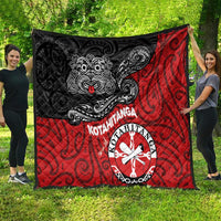 Maori Kotahitanga Quilt Aotearoa Spirit with Maori Mask and Polynesian Art Tattoo LT03 - Polynesian Pride
