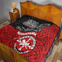 Maori Kotahitanga Quilt Aotearoa Spirit with Maori Mask and Polynesian Art Tattoo LT03 - Polynesian Pride