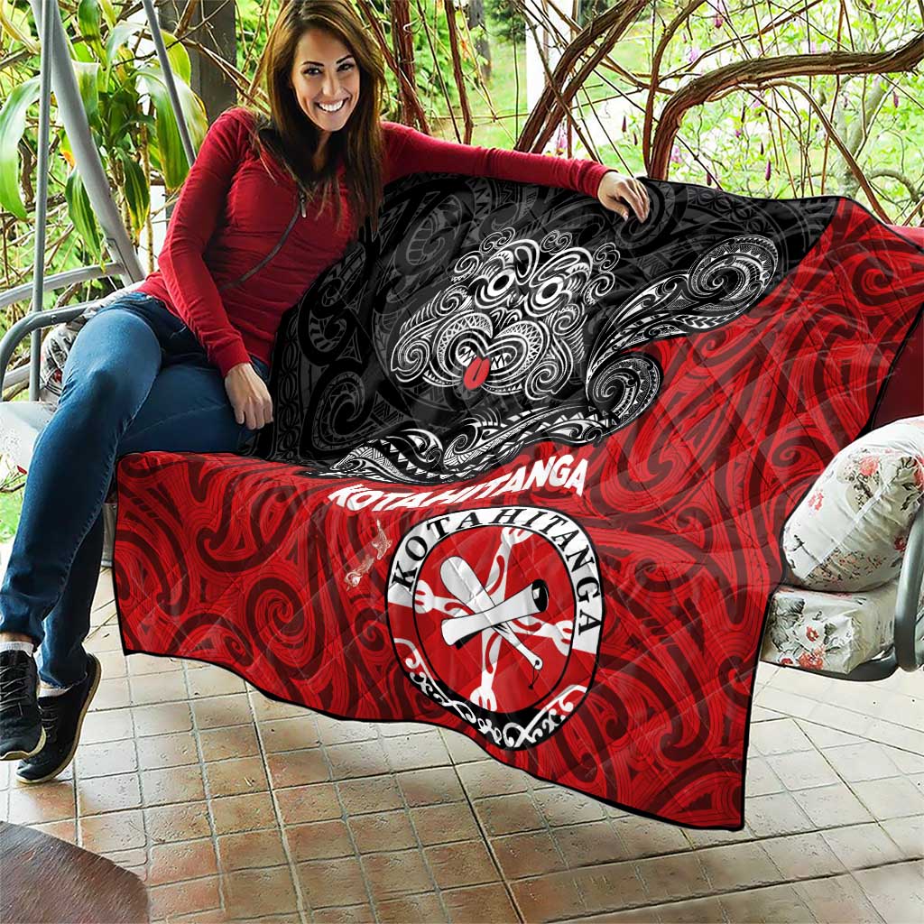 Maori Kotahitanga Quilt Aotearoa Spirit with Maori Mask and Polynesian Art Tattoo LT03 - Polynesian Pride