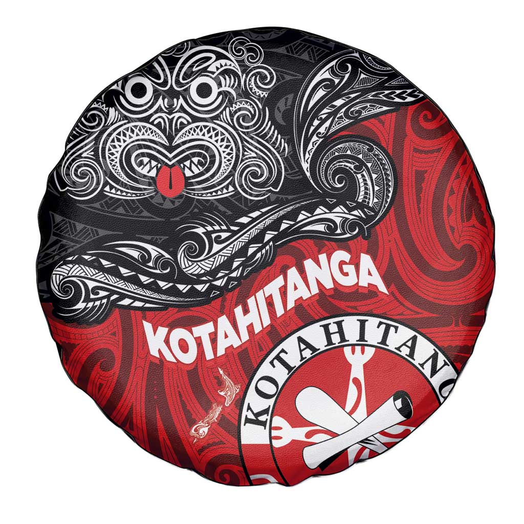 Maori Kotahitanga Spare Tire Cover Aotearoa Spirit with Maori Mask and Polynesian Art Tattoo LT03 - Polynesian Pride