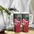 Maori Kotahitanga Tumbler With Handle Aotearoa Spirit with Maori Mask and Polynesian Art Tattoo LT03