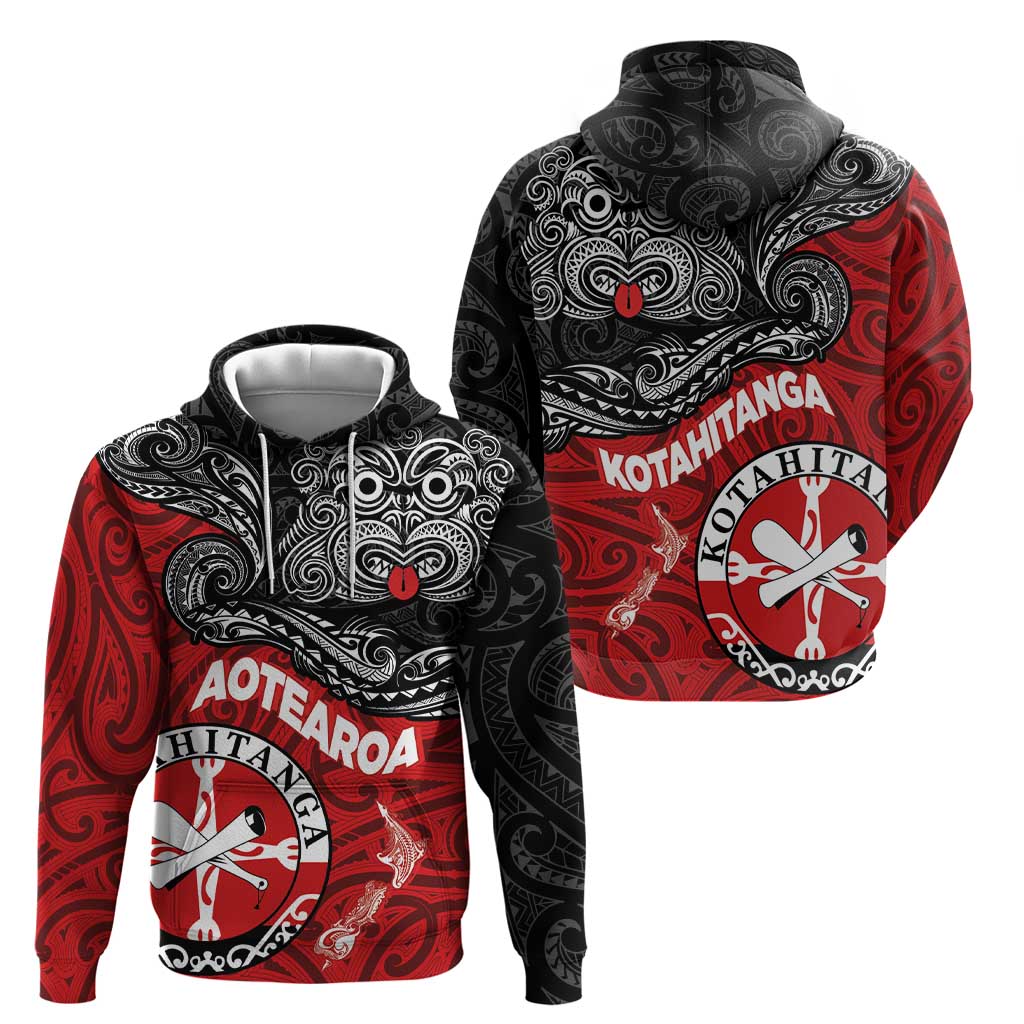 Maori Kotahitanga Zip Hoodie Aotearoa Spirit with Maori Mask and Polynesian Art Tattoo LT03 - Polynesian Pride