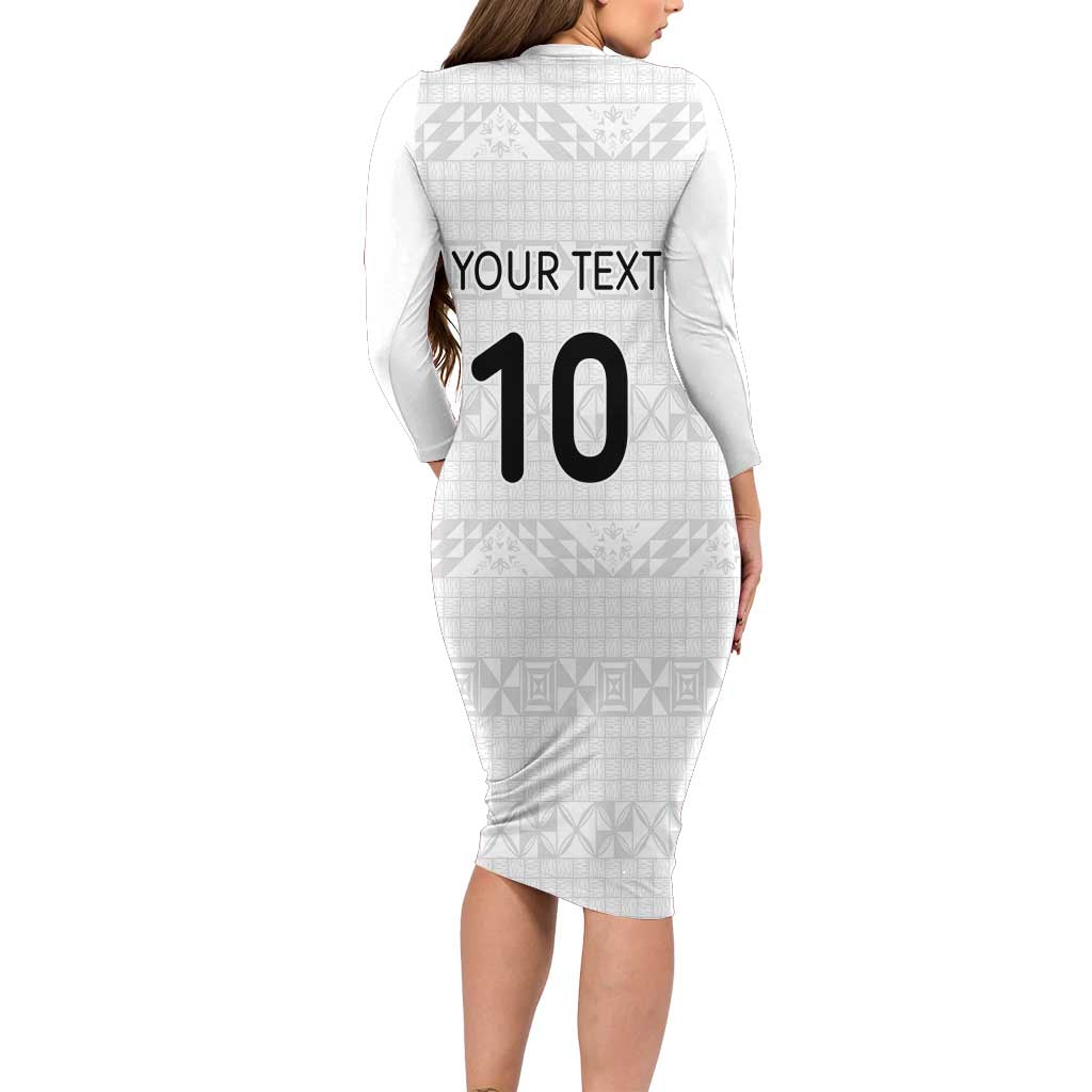 Custom Tonga Ngatu Art Rugby Mate Ma'a Family Matching Long Sleeve Bodycon Dress and Hawaiian Shirt LT03 - Polynesian Pride
