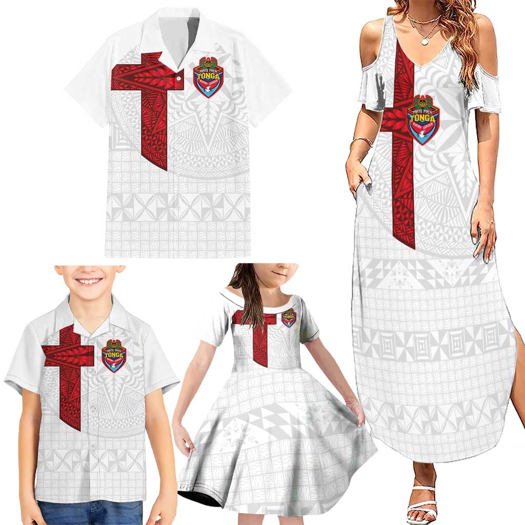 Custom Tonga Ngatu Art Rugby Mate Ma'a Family Matching Summer Maxi Dress and Hawaiian Shirt - Polynesian Pride