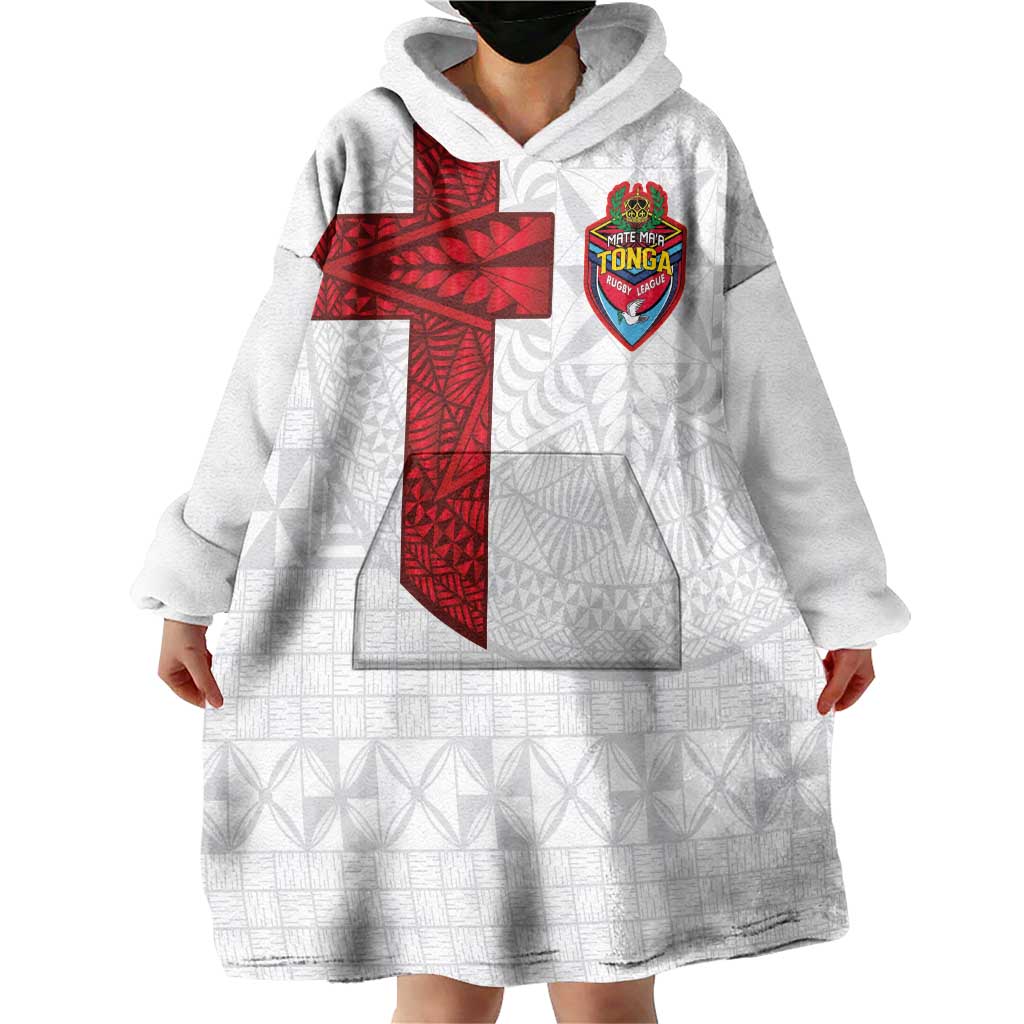 Custom Tonga Ngatu Art Rugby Mate Ma'a Wearable Blanket Hoodie LT03 - Polynesian Pride