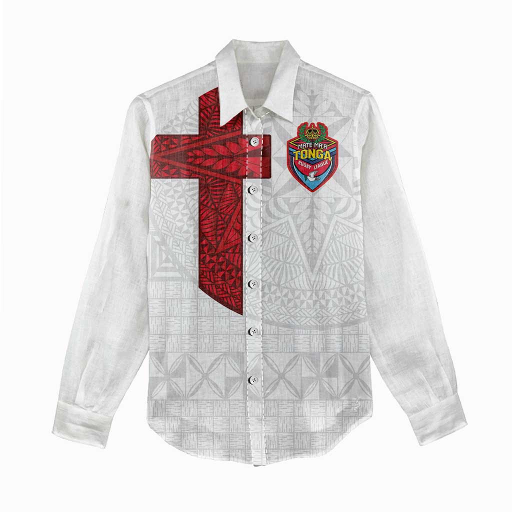 Custom Tonga Ngatu Art Rugby Mate Ma'a Women Casual Shirt - Polynesian Pride