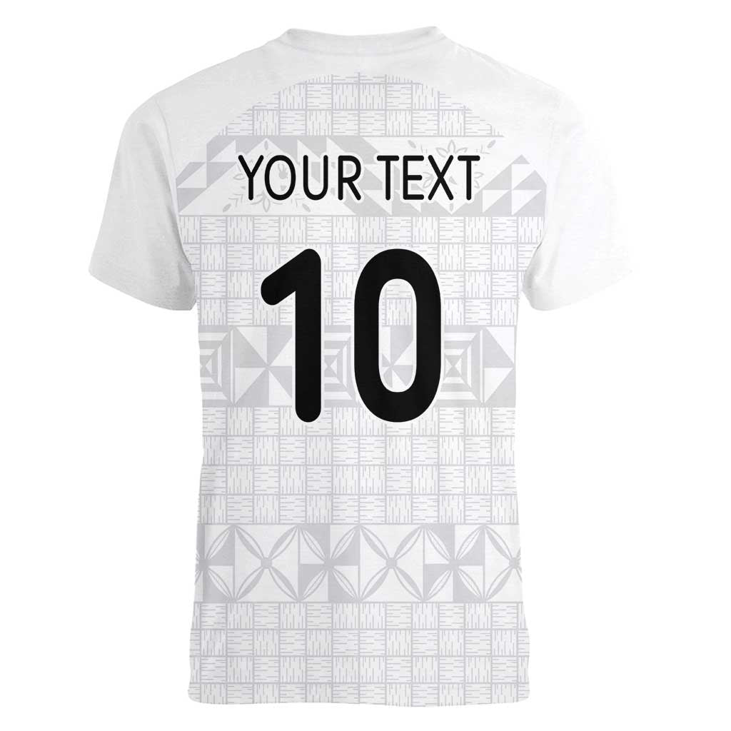Custom Tonga Ngatu Art Rugby Mate Ma'a Women V-Neck T-Shirt LT03 - Polynesian Pride