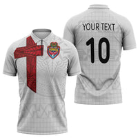 Custom Tonga Ngatu Art Rugby Mate Ma'a Zipper Polo Shirt - Polynesian Pride