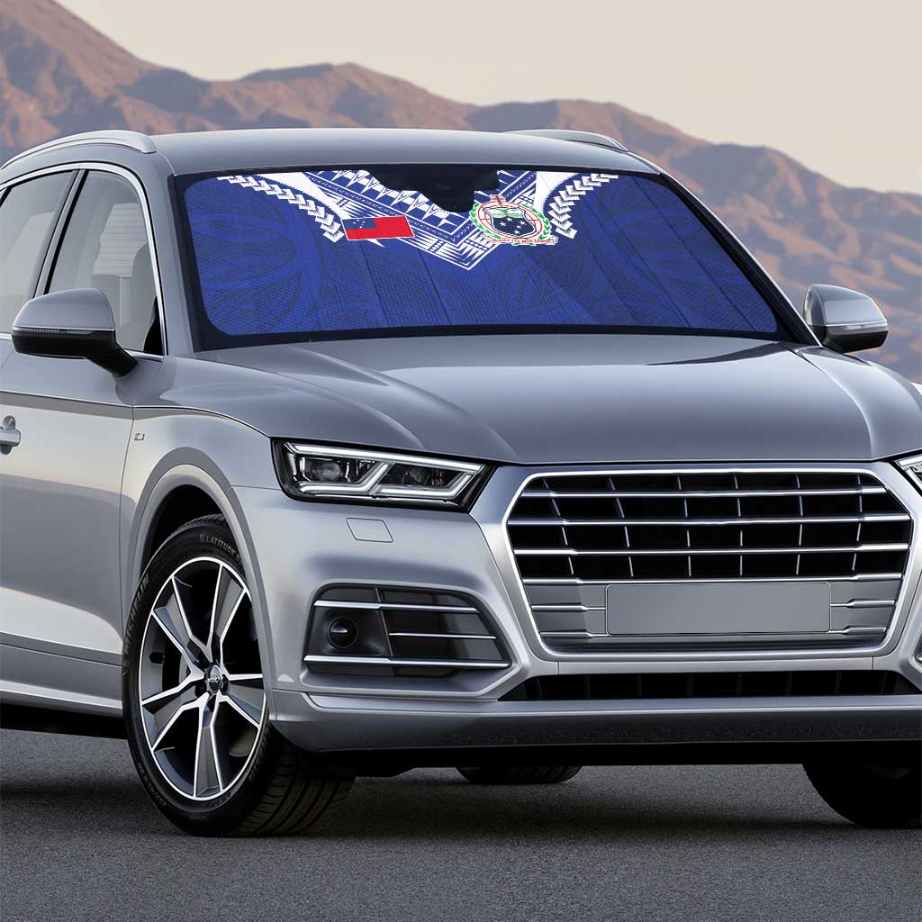 Samoa Rugby Auto Sun Shade Pacific Motifs - Polynesian Pride