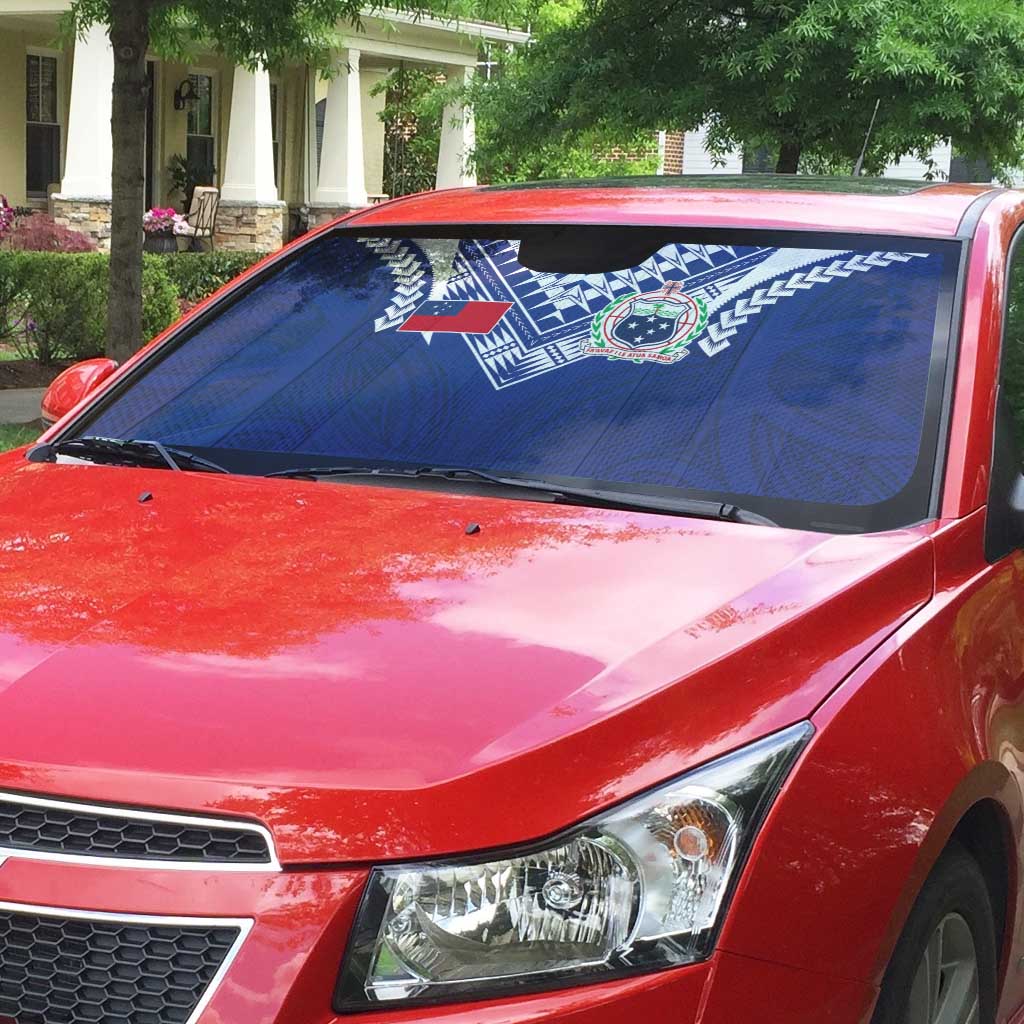 Samoa Rugby Auto Sun Shade Pacific Motifs - Polynesian Pride