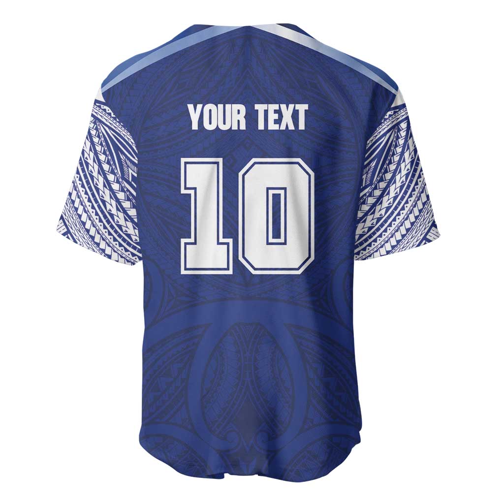 Custom Samoa Rugby Baseball Jersey Pacific Motifs - Polynesian Pride