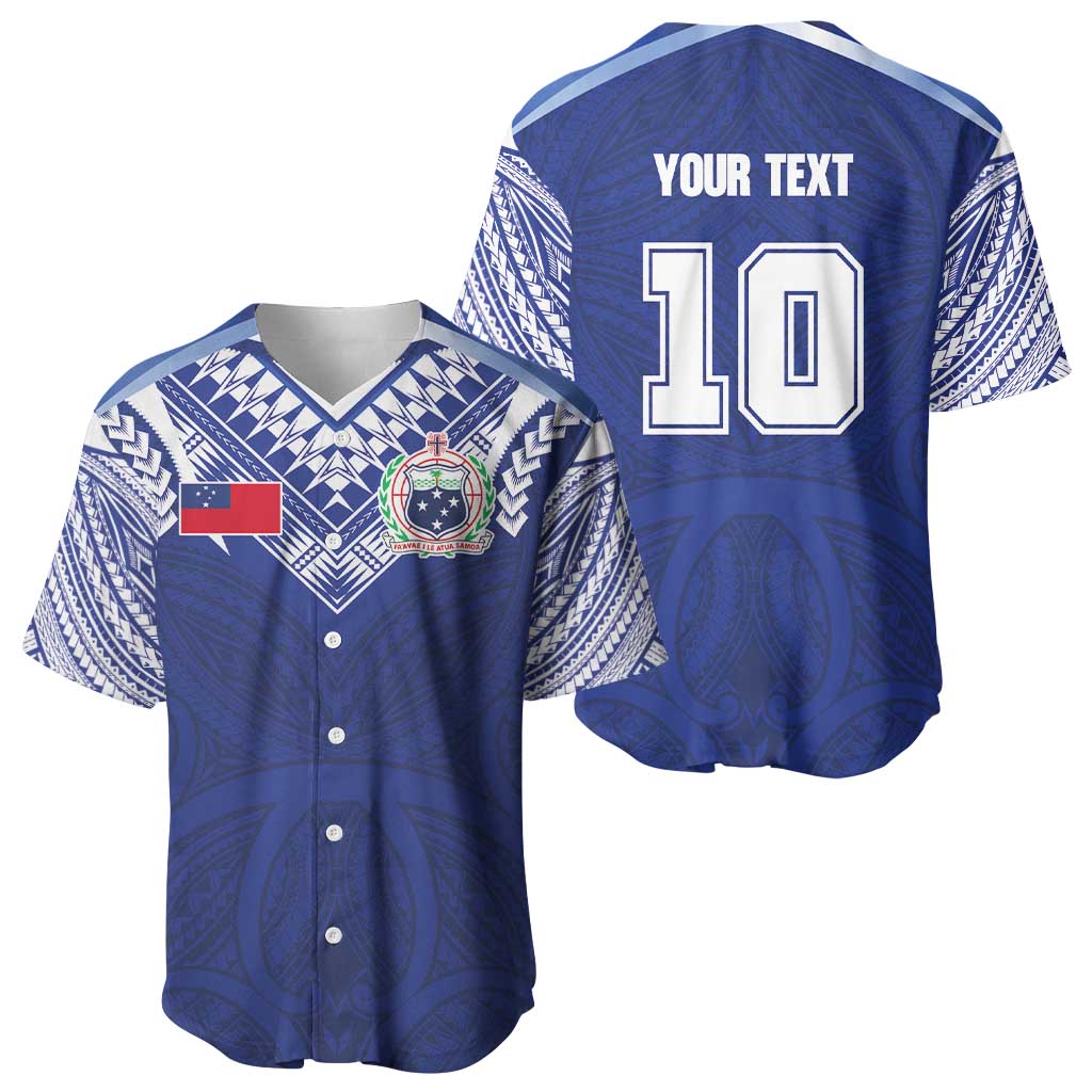 Custom Samoa Rugby Baseball Jersey Pacific Motifs - Polynesian Pride