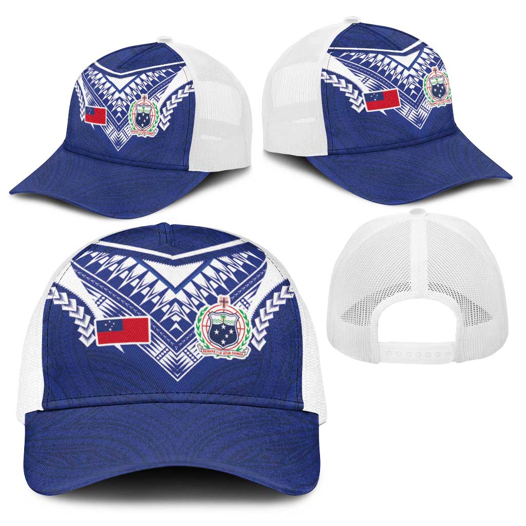 Samoa Rugby Baseball Net Cap Pacific Motifs - Polynesian Pride