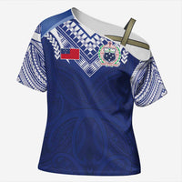 Custom Samoa Rugby Cross Shoulder Shirt Pacific Motifs - Polynesian Pride