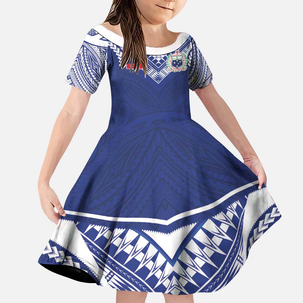 Custom Samoa Rugby Family Matching Off Shoulder Maxi Dress and Hawaiian Shirt Pacific Motifs - Polynesian Pride