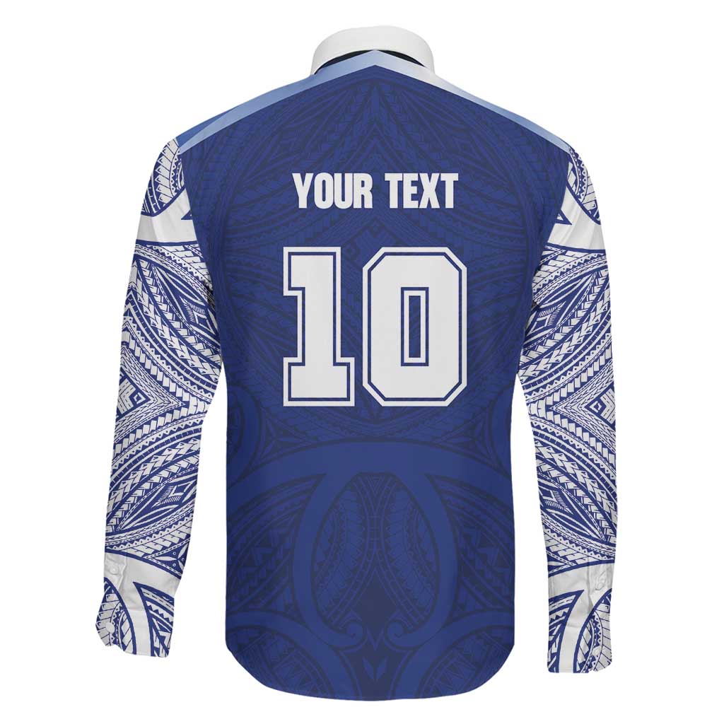 Custom Samoa Rugby Family Matching Off Shoulder Maxi Dress and Hawaiian Shirt Pacific Motifs - Polynesian Pride
