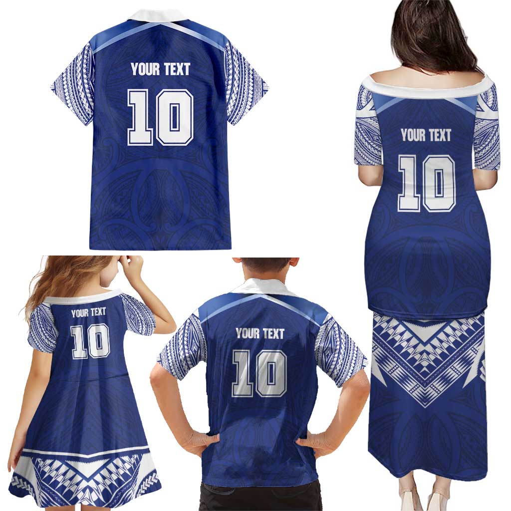 Custom Samoa Rugby Family Matching Puletasi and Hawaiian Shirt Pacific Motifs - Polynesian Pride