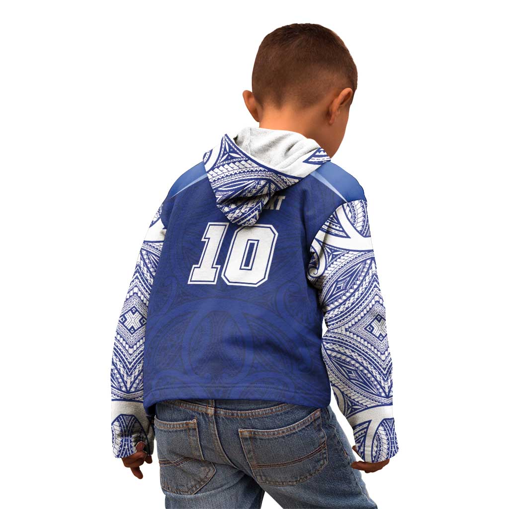 Custom Samoa Rugby Kid Hoodie Pacific Motifs - Polynesian Pride