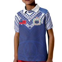 Custom Samoa Rugby Kid Polo Shirt Pacific Motifs - Polynesian Pride