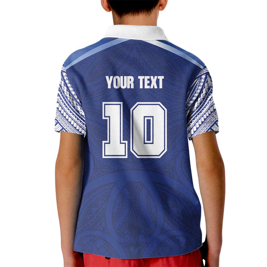 Custom Samoa Rugby Kid Polo Shirt Pacific Motifs - Polynesian Pride