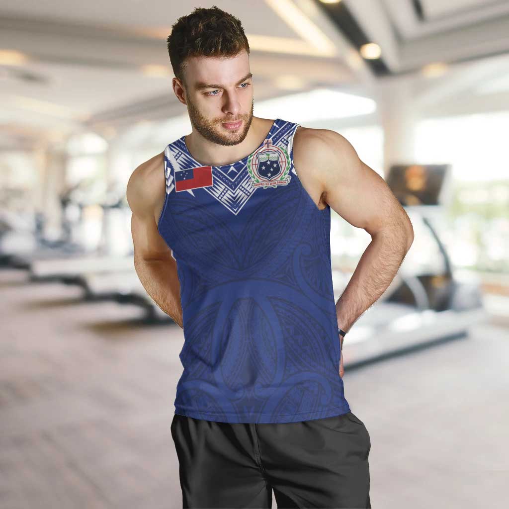 Custom Samoa Rugby Men Tank Top Pacific Motifs - Polynesian Pride