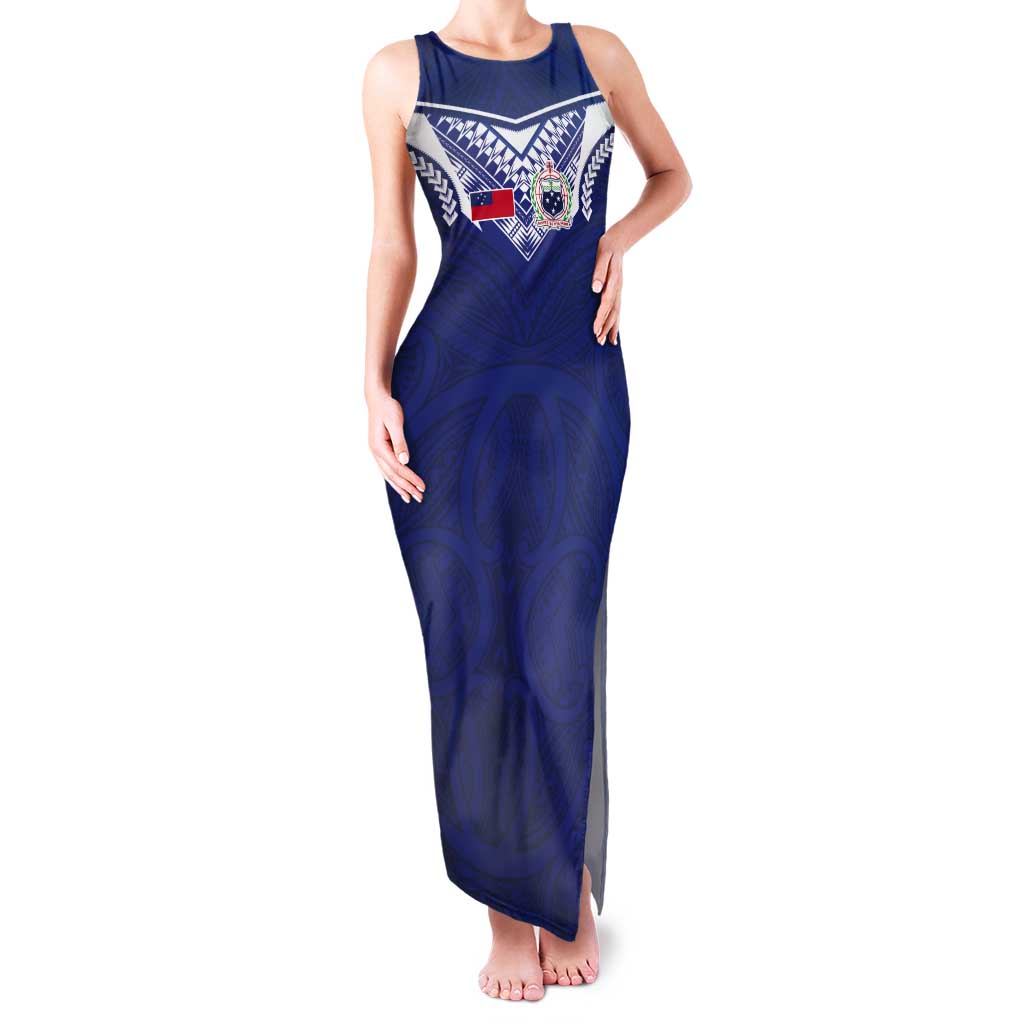 Custom Samoa Rugby Tank Maxi Dress Pacific Motifs - Polynesian Pride