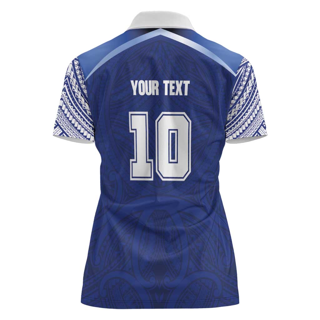 Custom Samoa Rugby Women Polo Shirt Pacific Motifs - Polynesian Pride