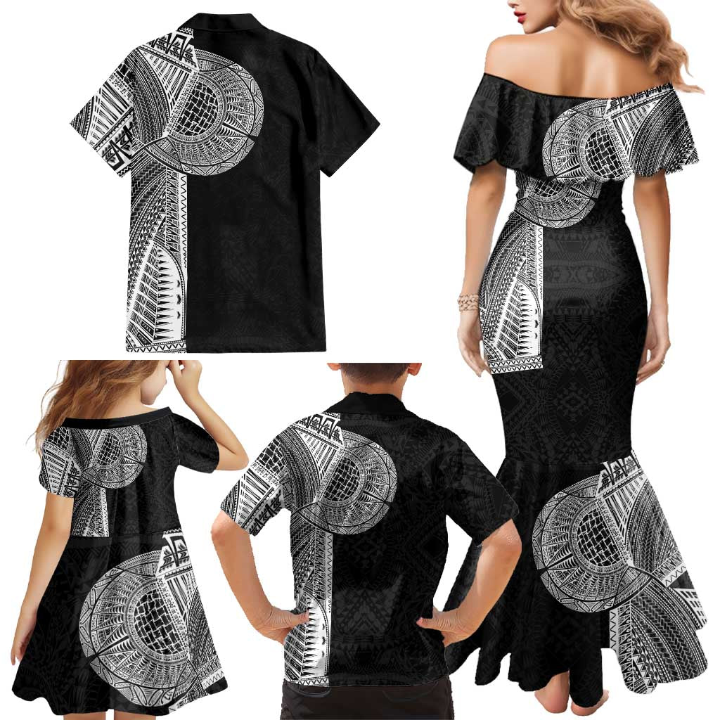 Samoan Tatau Family Matching Mermaid Dress and Hawaiian Shirt Art Tribal Traditional Tattoos LT03 - Polynesian Pride