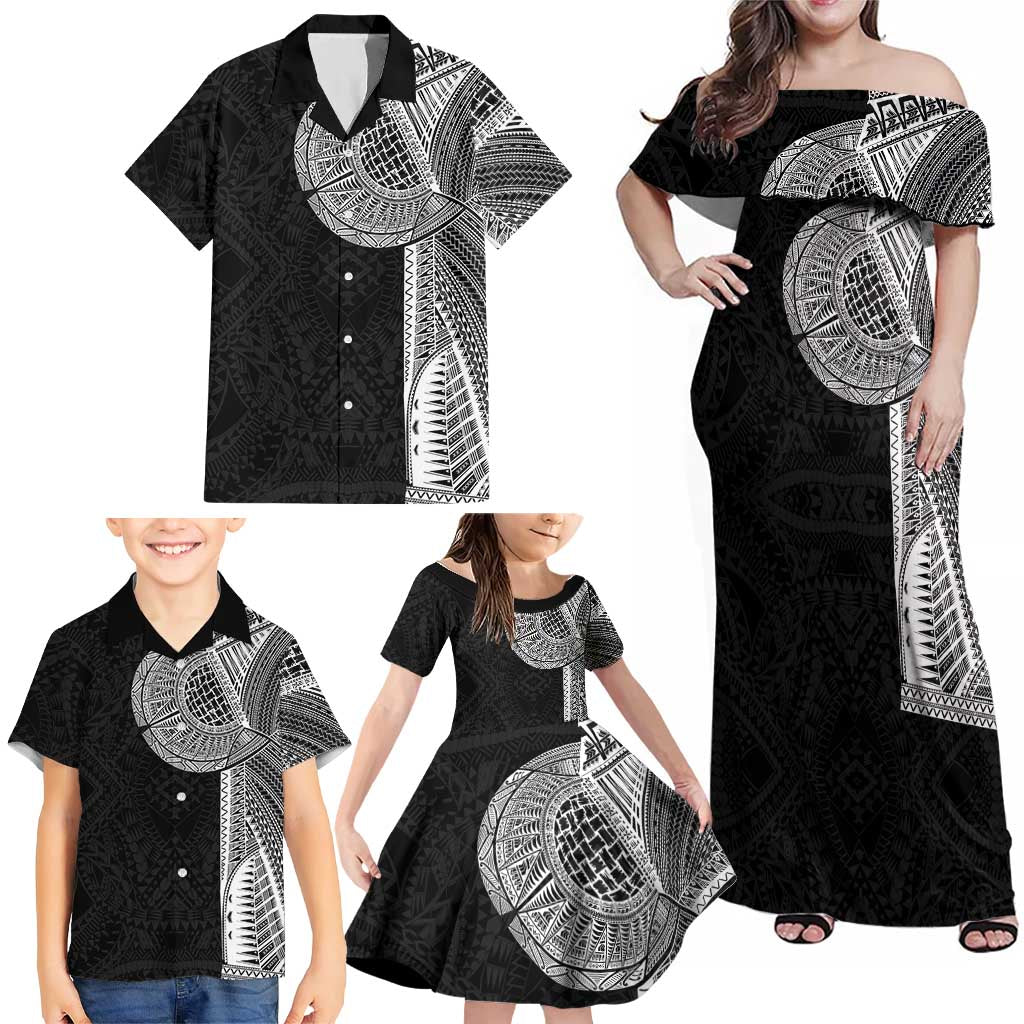 Samoan Tatau Family Matching Off Shoulder Maxi Dress and Hawaiian Shirt Art Tribal Traditional Tattoos LT03 - Polynesian Pride