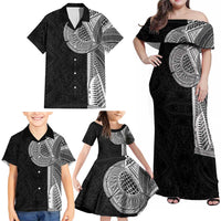 Samoan Tatau Family Matching Off Shoulder Maxi Dress and Hawaiian Shirt Art Tribal Traditional Tattoos LT03 - Polynesian Pride