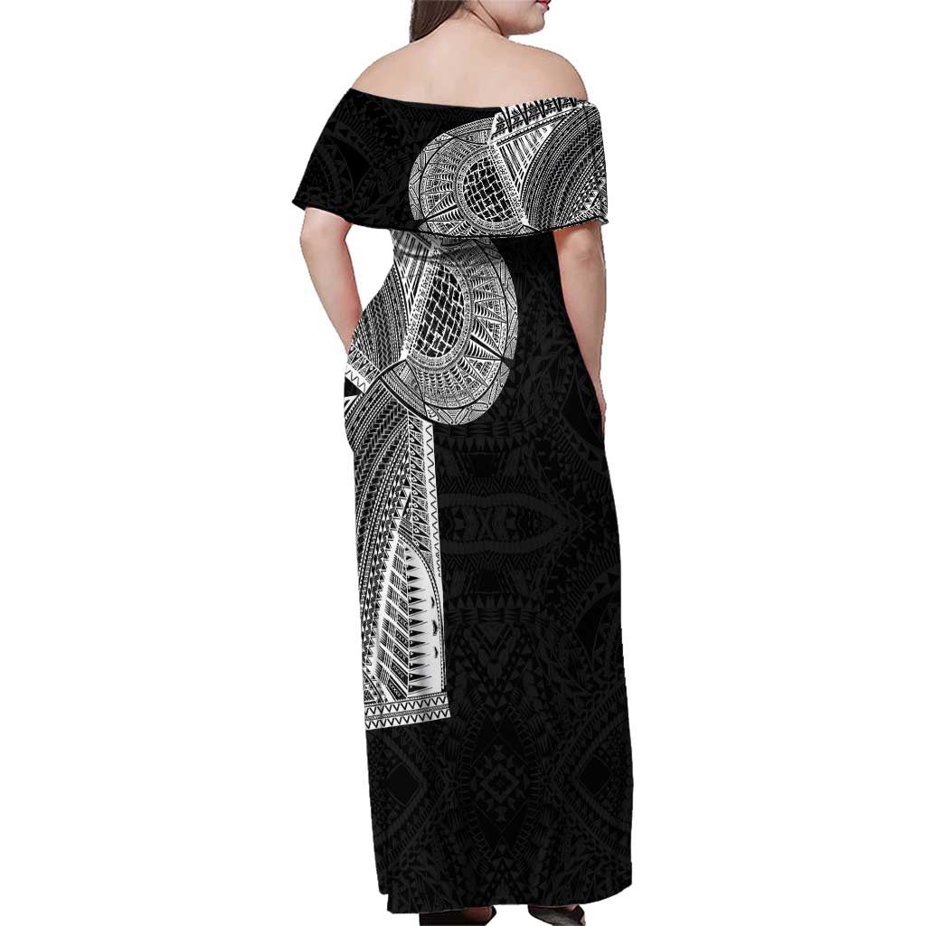 Samoan Tatau Family Matching Off Shoulder Maxi Dress and Hawaiian Shirt Art Tribal Traditional Tattoos LT03 - Polynesian Pride