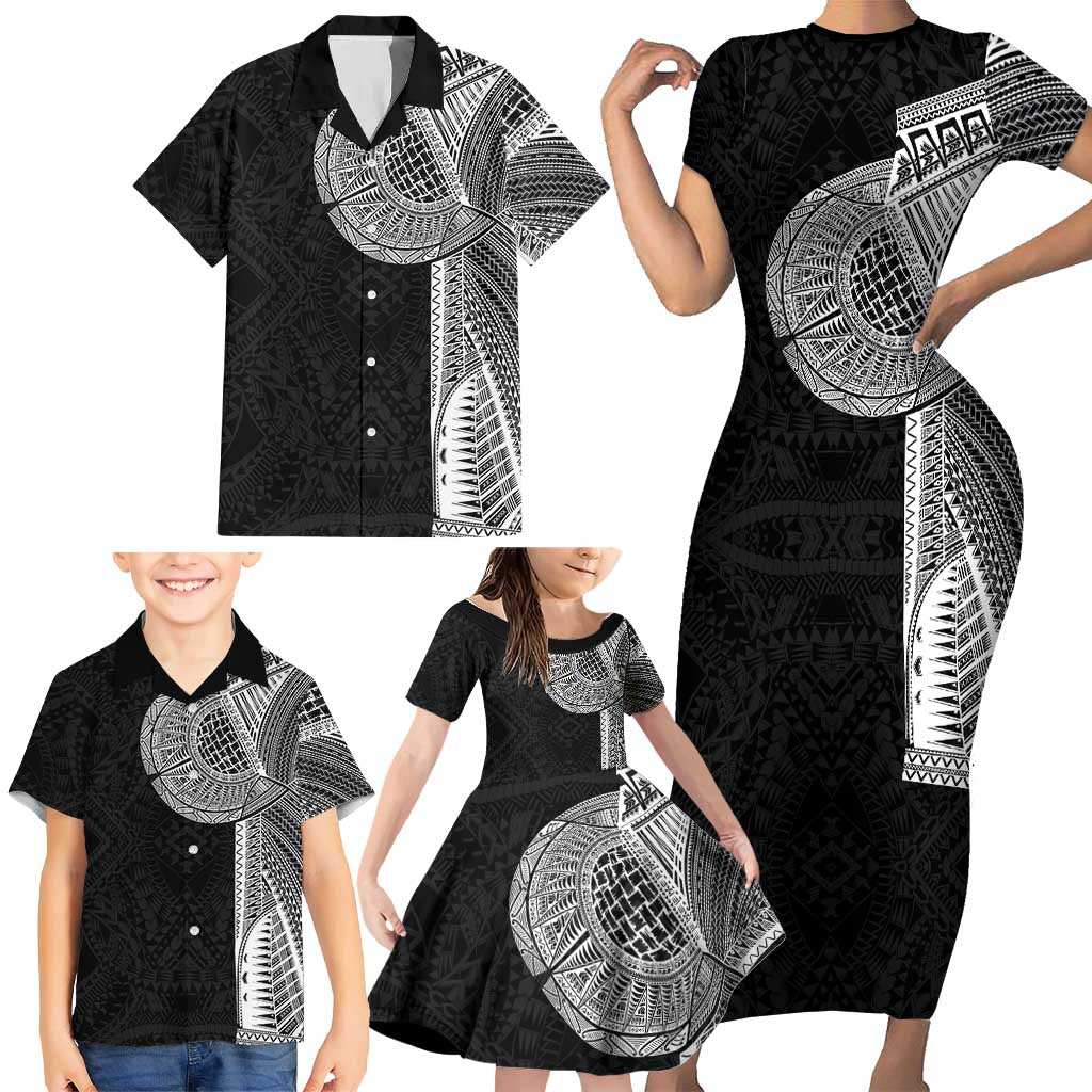 Samoan Tatau Family Matching Short Sleeve Bodycon Dress and Hawaiian Shirt Art Tribal Traditional Tattoos - Polynesian Pride