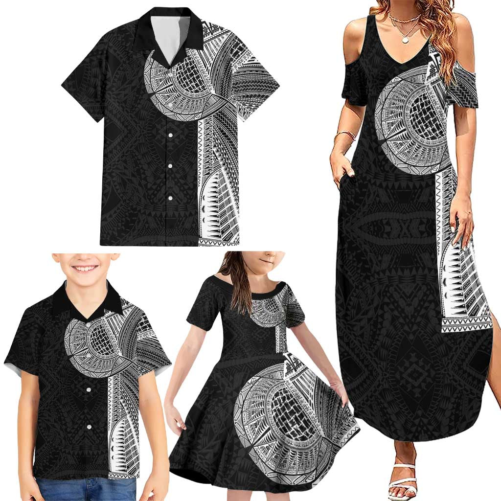Samoan Tatau Family Matching Summer Maxi Dress and Hawaiian Shirt Art Tribal Traditional Tattoos LT03 - Polynesian Pride
