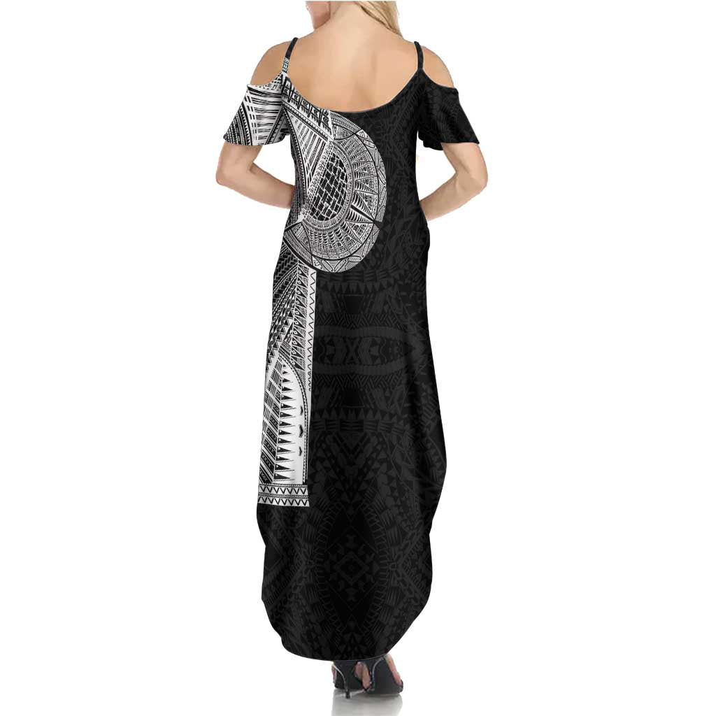 Samoan Tatau Family Matching Summer Maxi Dress and Hawaiian Shirt Art Tribal Traditional Tattoos LT03 - Polynesian Pride