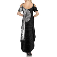 Samoan Tatau Family Matching Summer Maxi Dress and Hawaiian Shirt Art Tribal Traditional Tattoos LT03 - Polynesian Pride