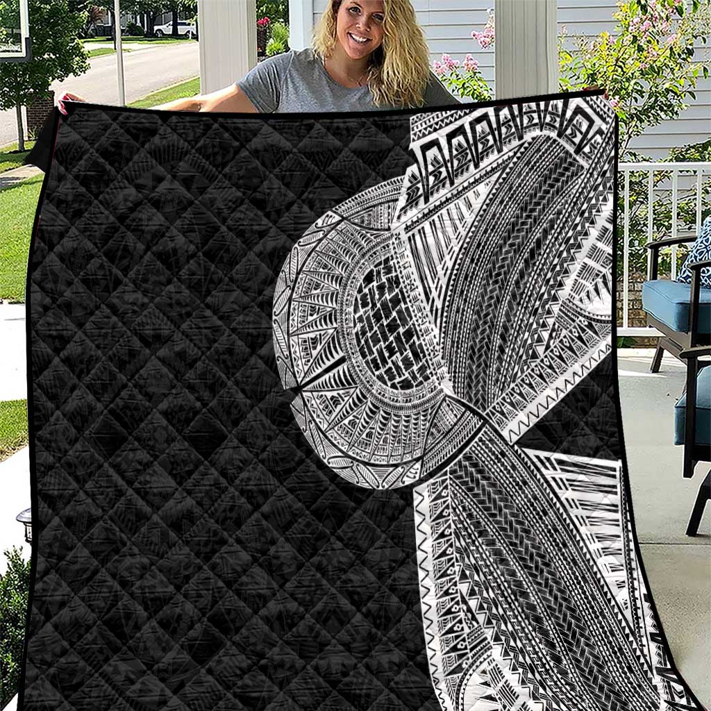 Samoan Tatau Quilt Art Tribal Traditional Tattoos LT03 Black - Polynesian Pride