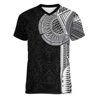 Samoan Tatau Women V-Neck T-Shirt Art Tribal Traditional Tattoos - Polynesian Pride