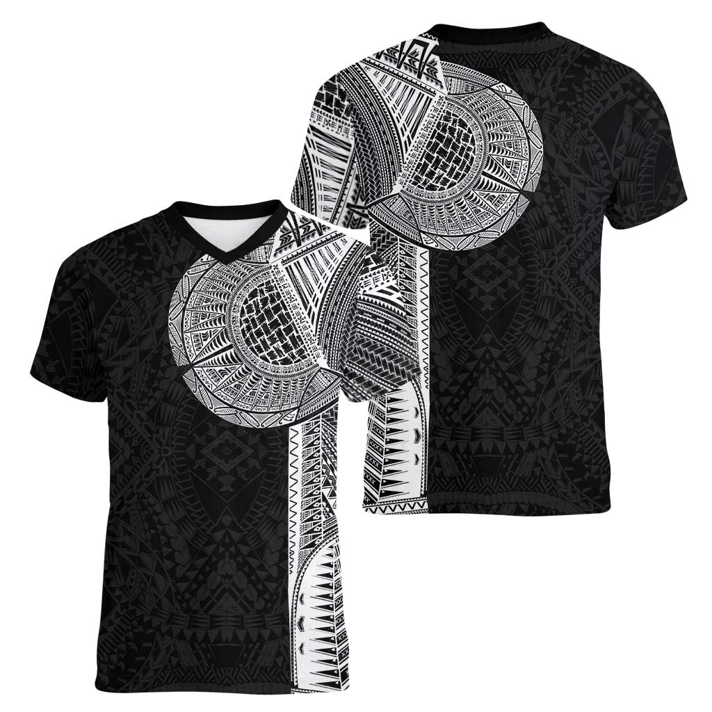 Samoan Tatau Women V-Neck T-Shirt Art Tribal Traditional Tattoos - Polynesian Pride
