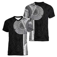 Samoan Tatau Women V-Neck T-Shirt Art Tribal Traditional Tattoos - Polynesian Pride