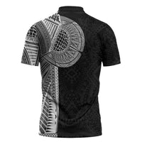 Samoan Tatau Zipper Polo Shirt Art Tribal Traditional Tattoos - Polynesian Pride