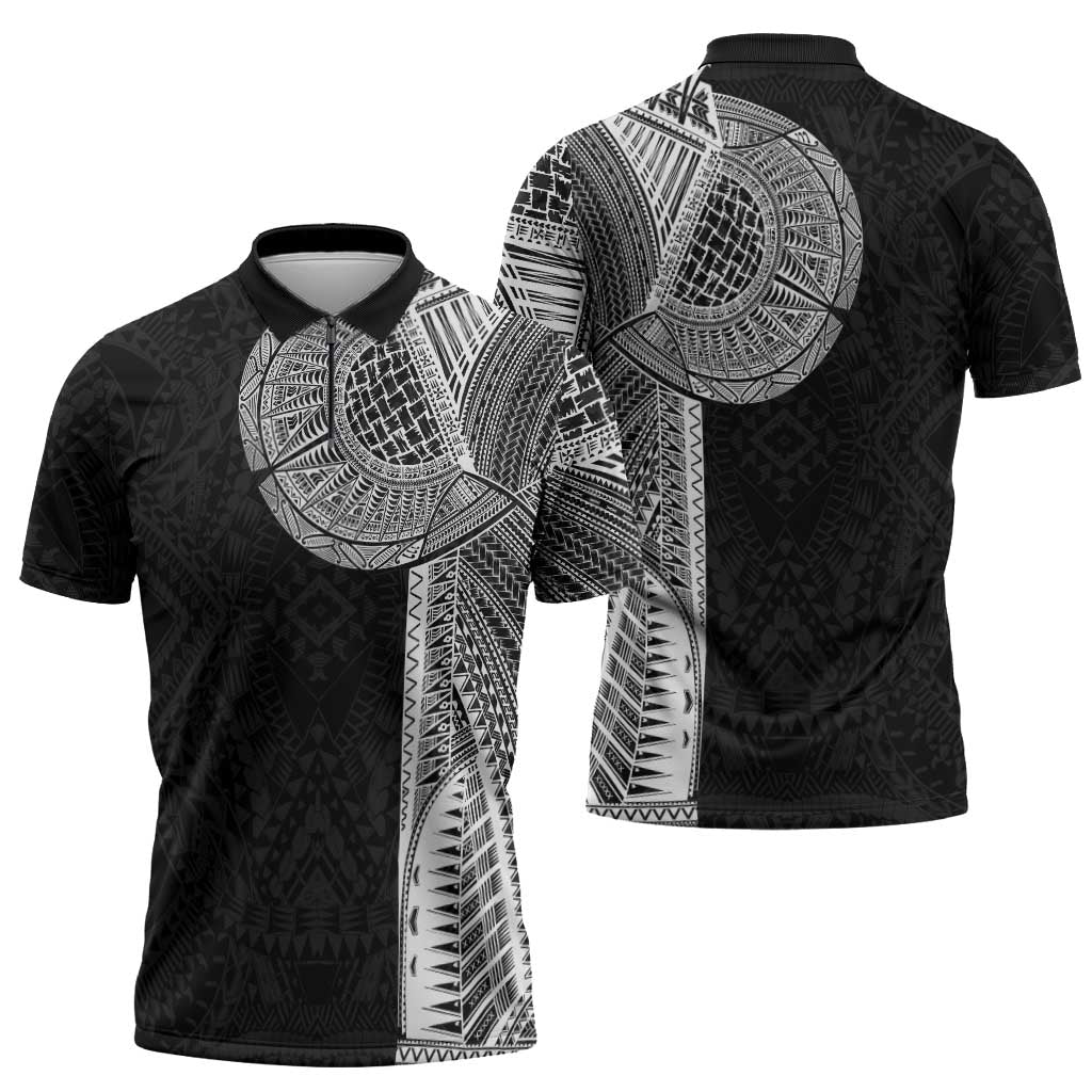 Samoan Tatau Zipper Polo Shirt Art Tribal Traditional Tattoos - Polynesian Pride
