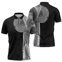 Samoan Tatau Zipper Polo Shirt Art Tribal Traditional Tattoos - Polynesian Pride