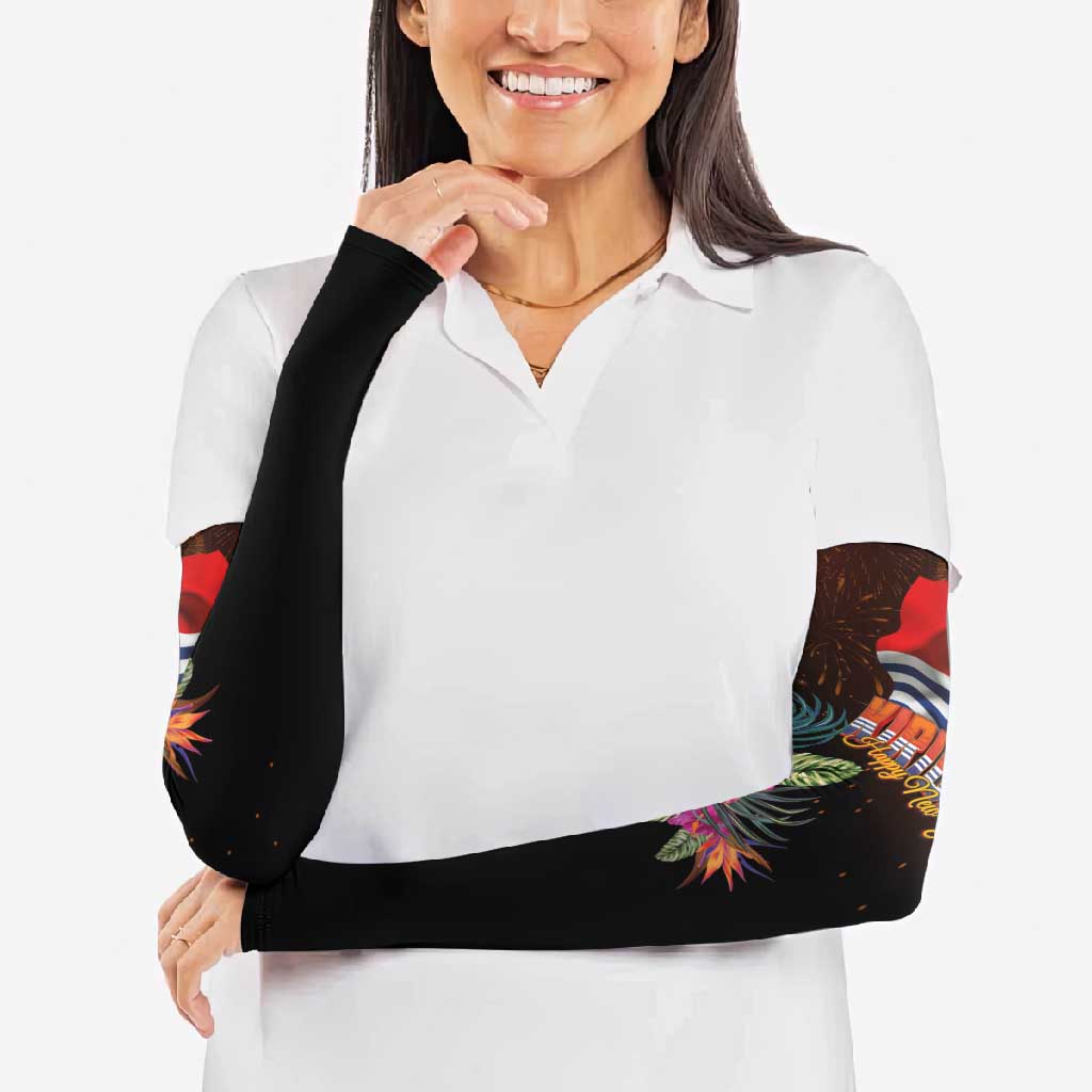 Kiribati Flag and Fireworks Arm Sleeves First Place Welcome the New Year LT03 - Polynesian Pride