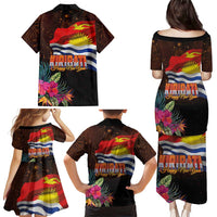 Kiribati Flag and Fireworks Family Matching Puletasi and Hawaiian Shirt First Place Welcome the New Year - Polynesian Pride