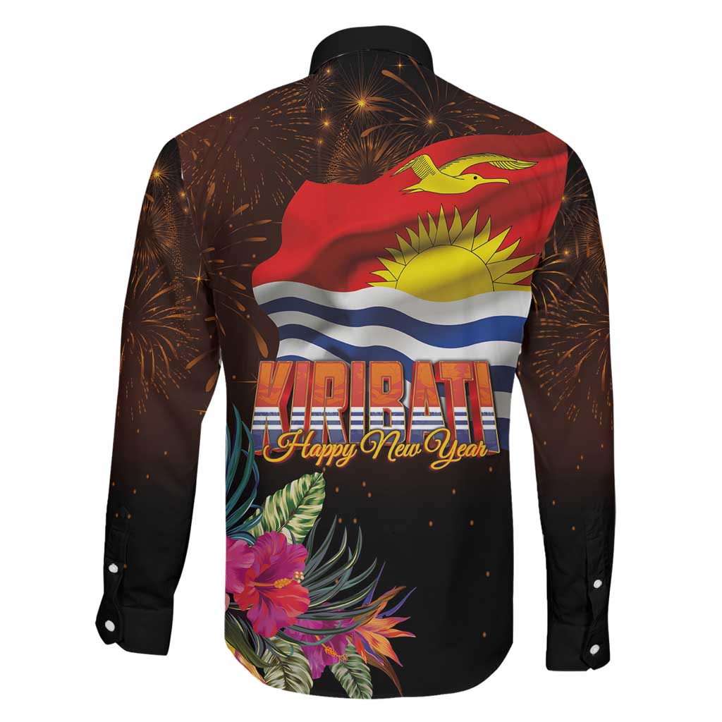 Kiribati Flag and Fireworks Family Matching Summer Maxi Dress and Hawaiian Shirt First Place Welcome the New Year LT03 - Polynesian Pride