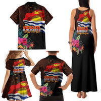 Kiribati Flag and Fireworks Family Matching Tank Maxi Dress and Hawaiian Shirt First Place Welcome the New Year LT03 - Polynesian Pride