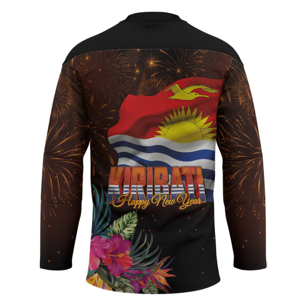 Kiribati Flag and Fireworks Hockey Jersey First Place Welcome the New Year - Polynesian Pride